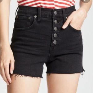 High-rise button-up shorts